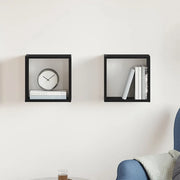 Mensole Parete a Cubo 2 pz Rovere Nero 30x15x30 cm Truciolato 862055
