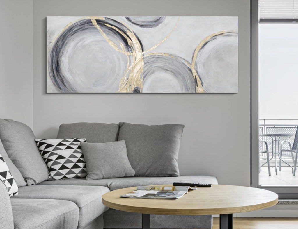 Dipinto su Tela Circly 150x3,8x60 cm in Legno di Pino e Canvas Multicolor