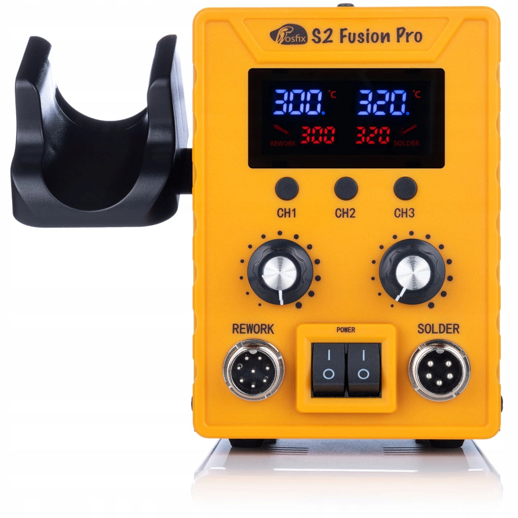 Stazione Saldante 2 in 1 Rosfix S2 Fusion Pro – 760W Hot Air e Saldatrice Plastica | LCD, ESD Safe, 3 Programmi