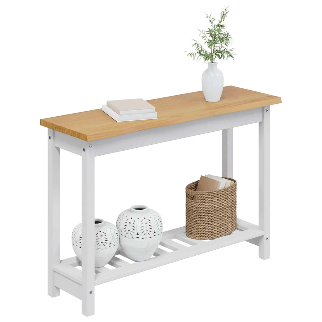 VidaXL Tavolo consolle con lo scaffale EKAI Bianco 112 x 35 x 76 cm 42037018