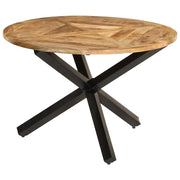 Tavolo da Pranzo Ã˜110x75 cm in Legno Grezzo Massello di Mango