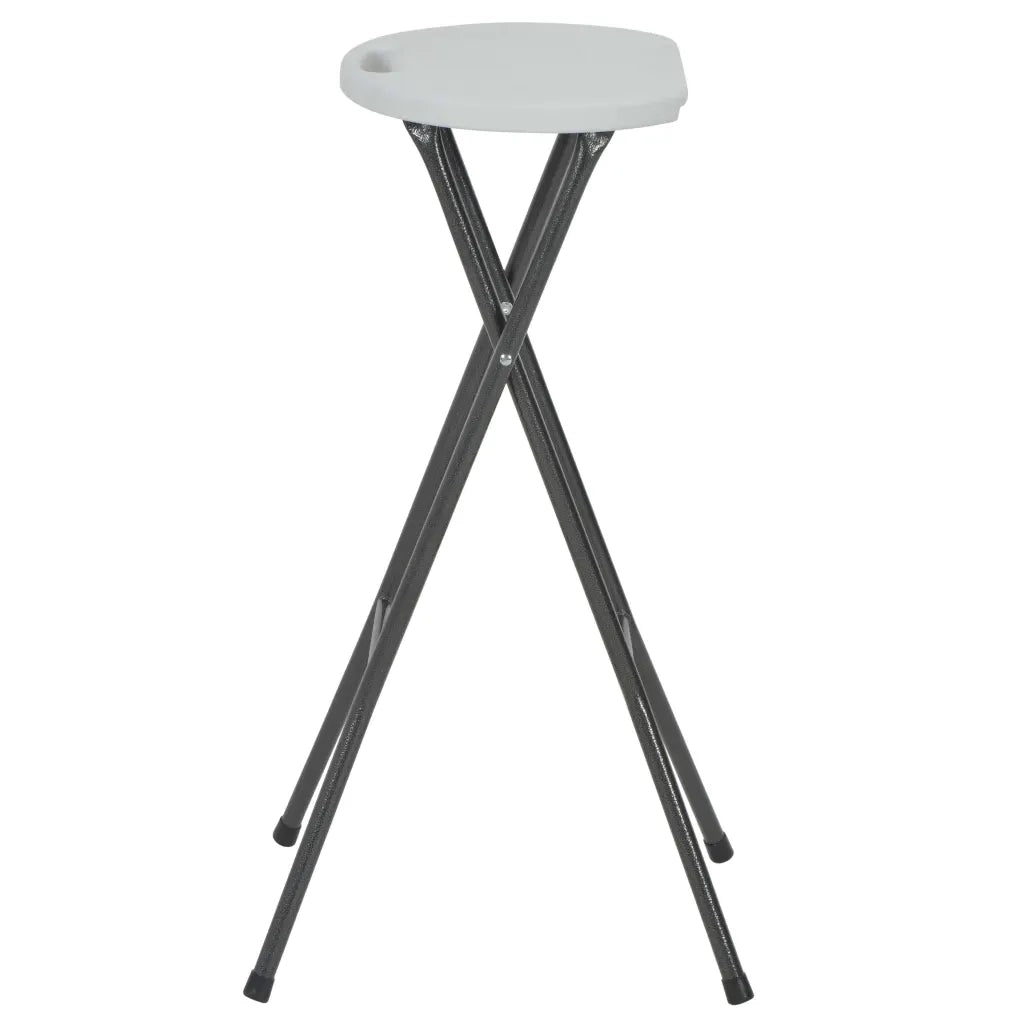Sgabelli da Bar Pieghevoli 2 pz in HDPE e Acciaio Bianco 44562
