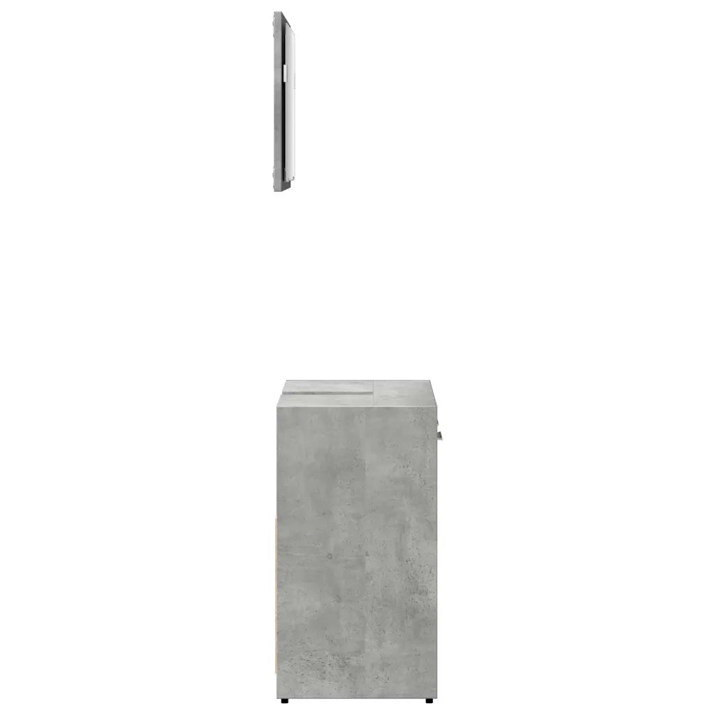 Mobile da Bagno con Specchio Grigio Cemento Legno Multistrato 856041