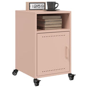 Comodini 2 pz-Set di 2 Tavolino da notte Rosa 36x39x59 cm in Acciaio