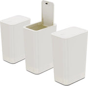 Set di 3 Mini Contenitori di Rifiuti per Bagno con Coperchio a Pop-up, 10 L Contenitore per Cosmetici, Piccola Scatola per Carta, Contenitore per Rifiuti per Ufficio, Cucina, Bagno, Bagno per Ospiti, Piccola Spazio in Cristallo