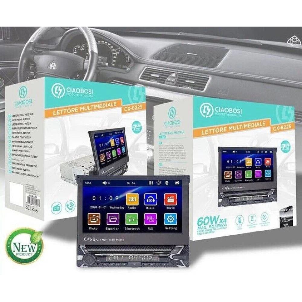Trade Shop - Autoradio Con Monitor 7″ Hd Lettore Multimediale Per Auto 60wx4 Bluetooth Cx-8225 -