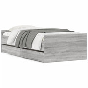 Letto singolo | Letto per adulti | Giroletto con Cassetti Grigio Sonoma 75x190 cm Small Single