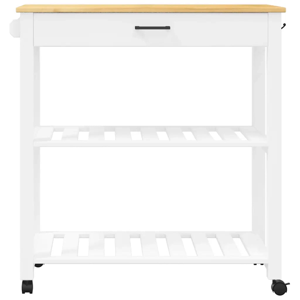 Carrello da Cucina MONZA 84x40x88,5 cm in Legno Massello di Pino 376102