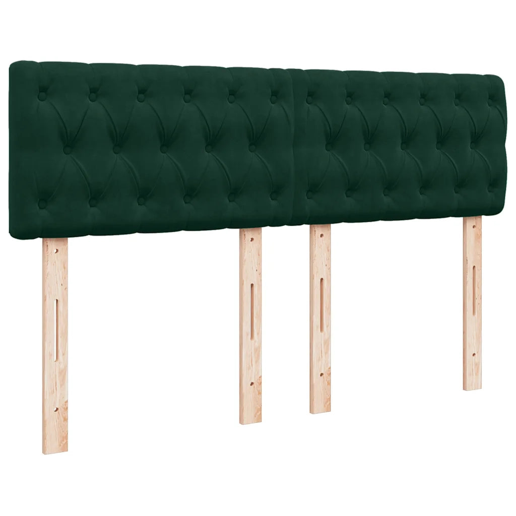 Giroletto a Molle con Materasso Verde Scuro 140x200 cm Velluto