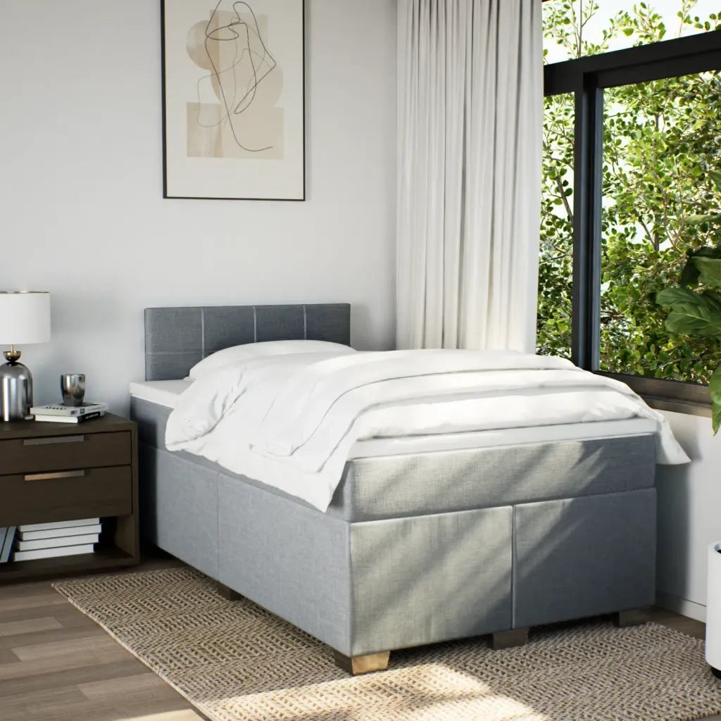 Giroletto a Molle con Materasso Grigio Chiaro 120x200cm Tessuto 3288155