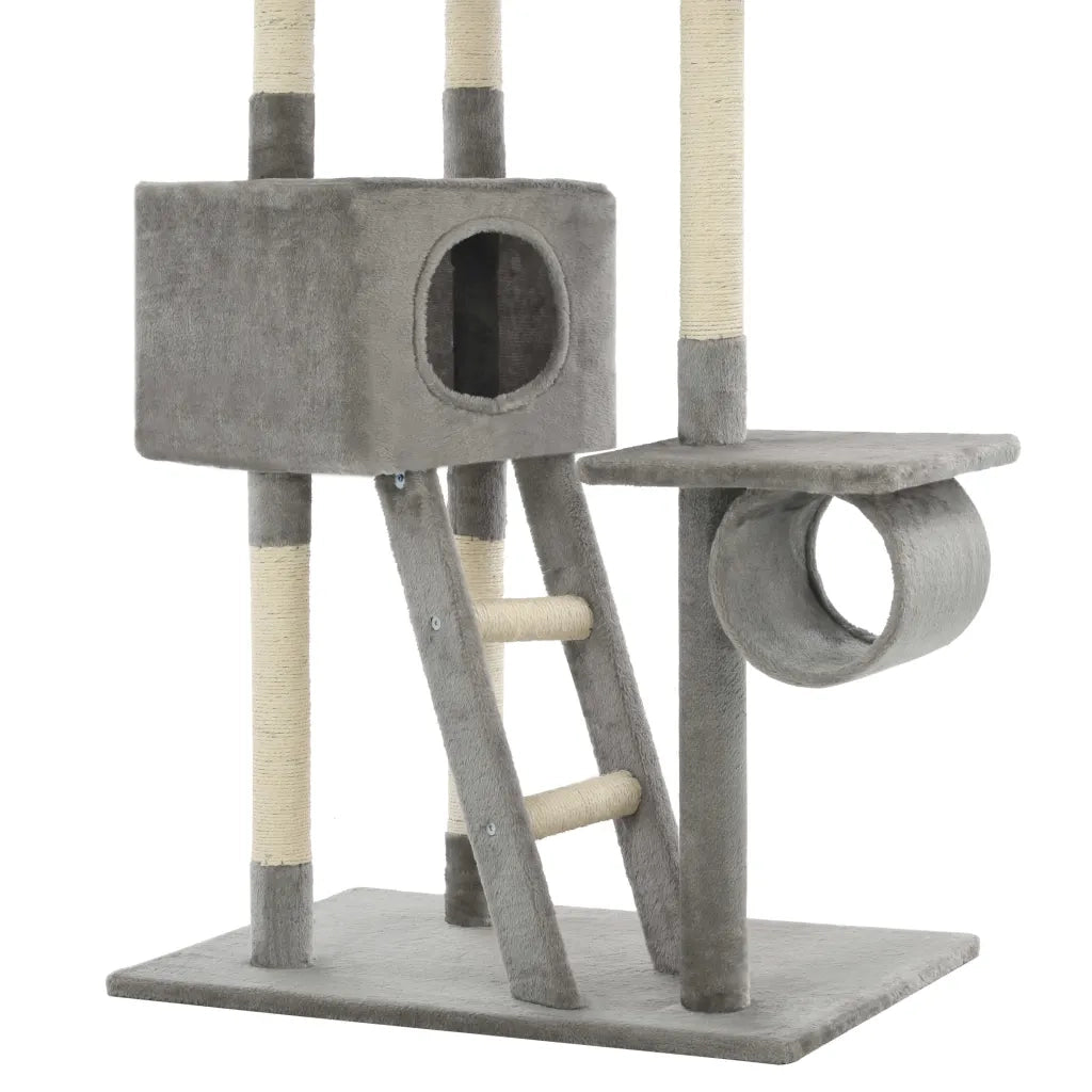 Albero per Gatti con Tiragraffi in Sisal 230-260 cm Grigio CFW8330964