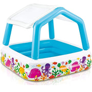 Trade Shop - Piscina Acquario Parasole Rimovibile Multicolore Gonfiabile 157x157x122cm 57470 -