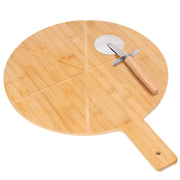 Vassoio per pizza in bambù con tagliere Pizza Bois Inox Taglio Preciso Marrone chiaro Cheffinger