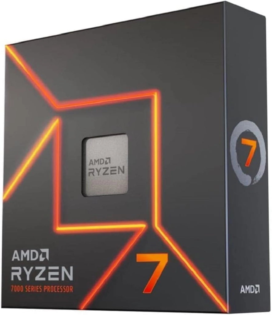 Processore AMD Ryzen 7 7700X (scheda grafica integrata Radeon, 8 cores/16 threads, 105W DTP, AM5 Socket, 40MB cache, Boost di Frequenza fino a 5.4 GHz max, senza ventole)
