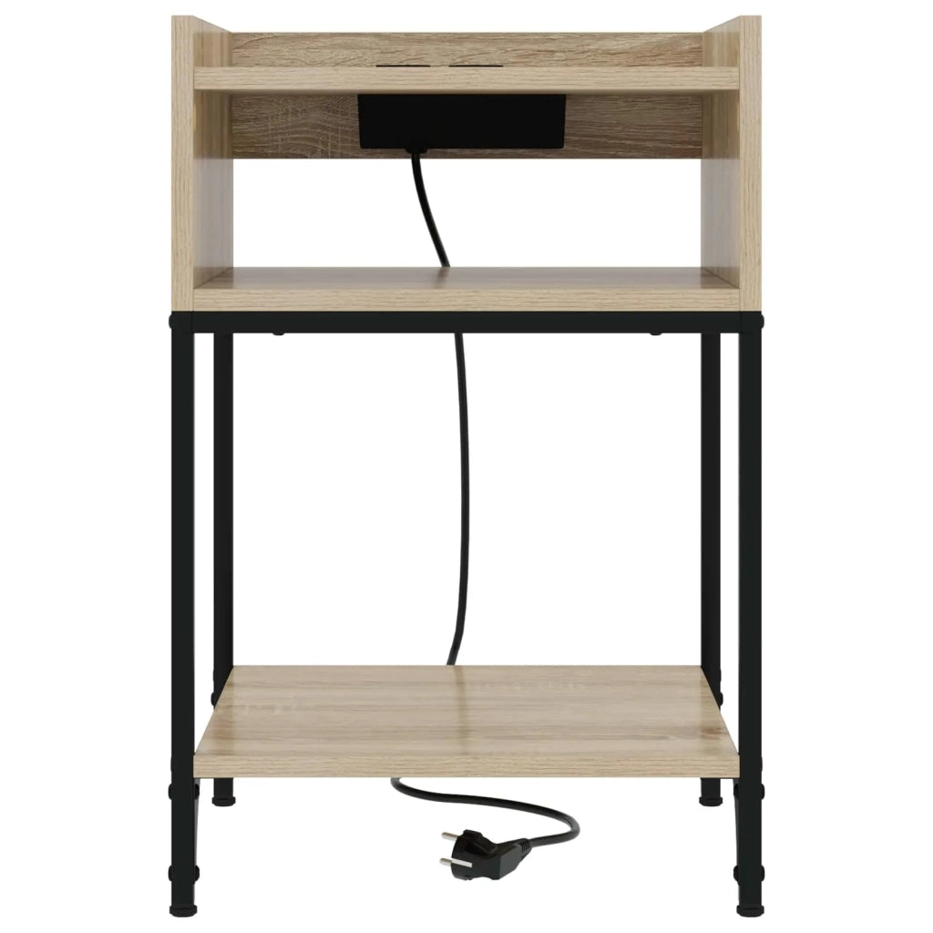 Comodino | Armadio da Notte | Mobiletto da notte con lo scaffale Rovere Sonoma 40 x 40 x 61 cm
