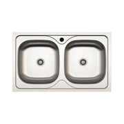 Lavello incasso cucina MP862V acciaio 86x50 cm due vasche