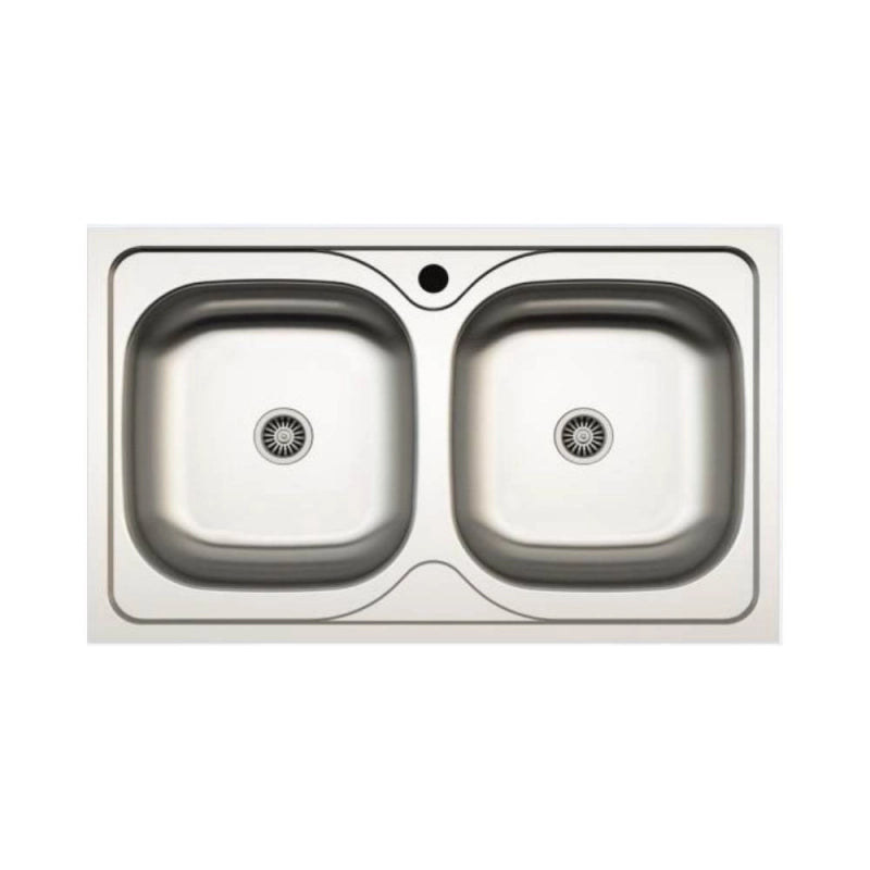 Lavello incasso cucina MP862V acciaio 86x50 cm due vasche