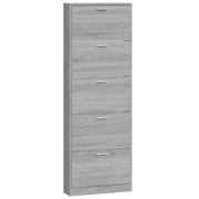 Scarpiera mobiletto portascarpe mobile per ingresso/corridoio/soggiorno legno Sonoma 59 x 17 x 169 cm grigio 02_0022072
