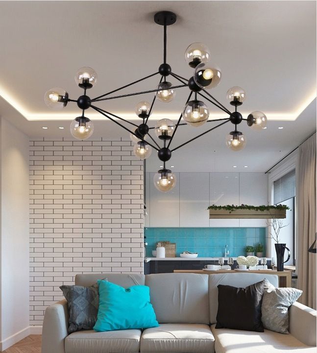 Lampada Da Sofitto Pensile Metallo Industrial Nero XXL XXL APP265-15C