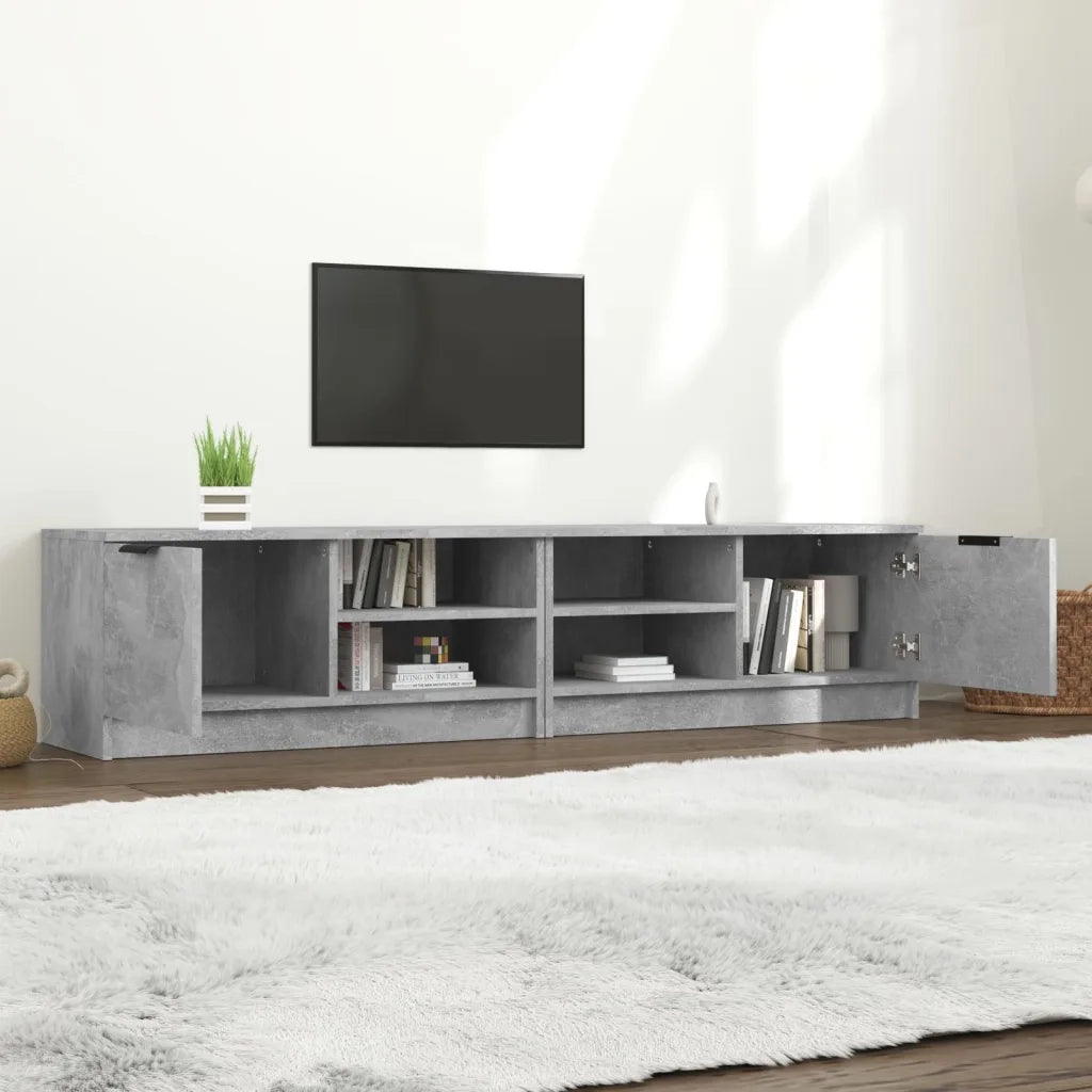 Mobili TV 2 pz Grigio Cemento 80x35x36,5cm in Legno Multistrato 811475