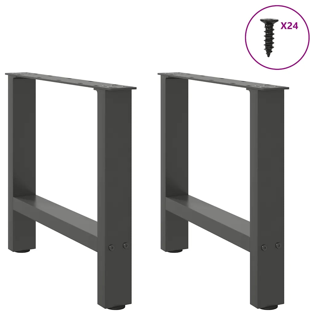vidaXL Gambe per Tavolino da Caffè Antracite 2 pz 60x(42-43) cm Acciaio