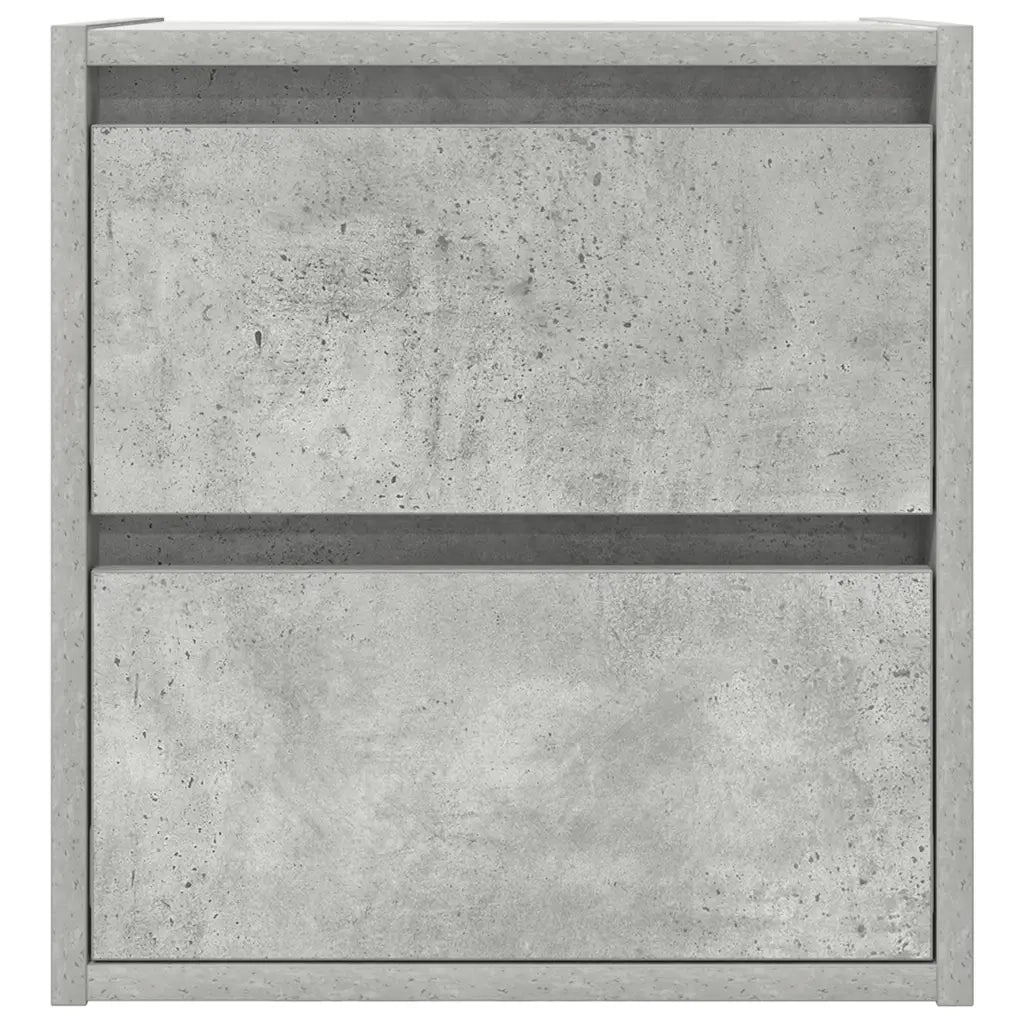 Comodino | Armadio da Notte | Mobiletto da notte a Muro Grigio Cemento 38x34x40 cm