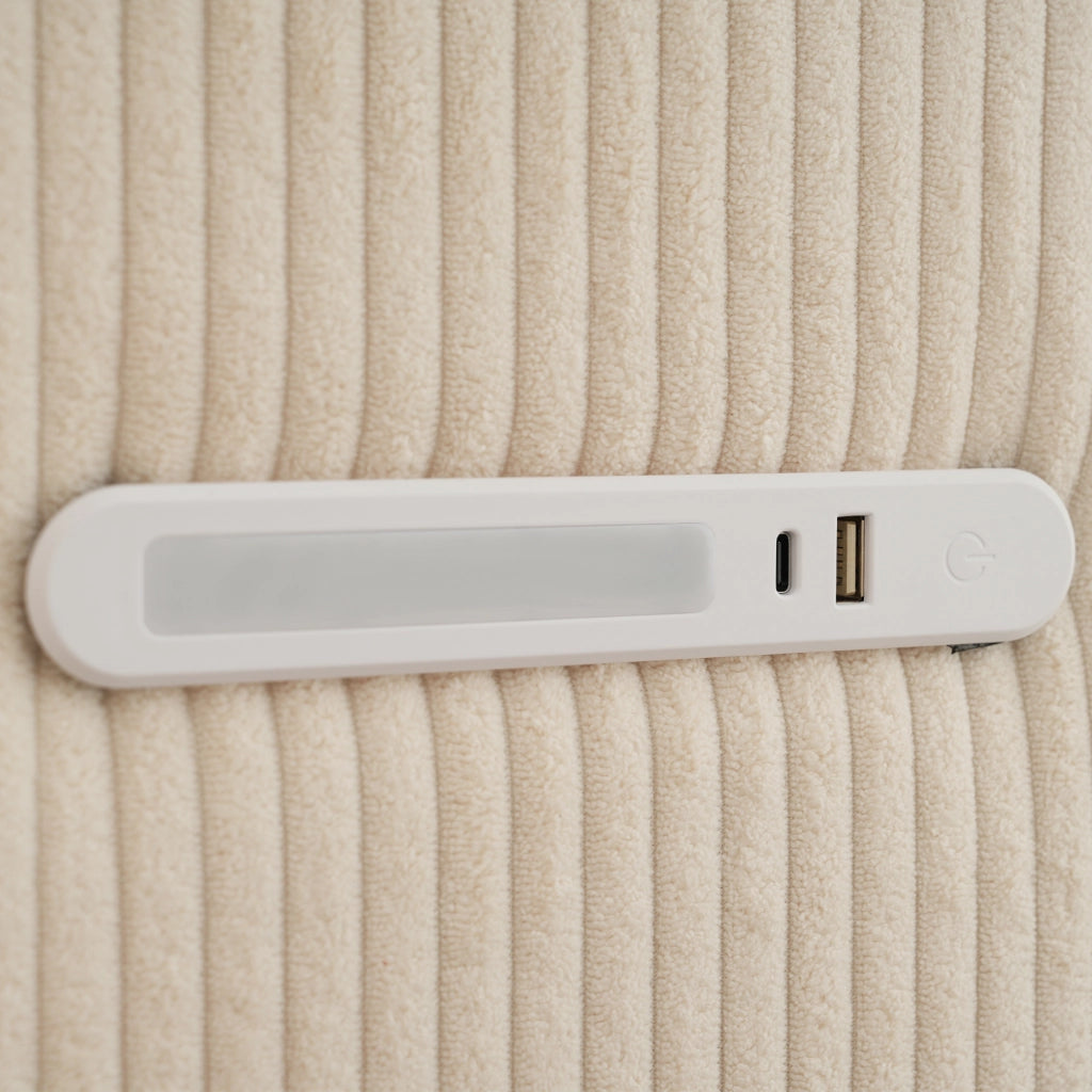 Letto Contenitore Letto Matrimoniale 160×200 cm con USB; Tipo C e Lampada da Lettura; senza Materasso
