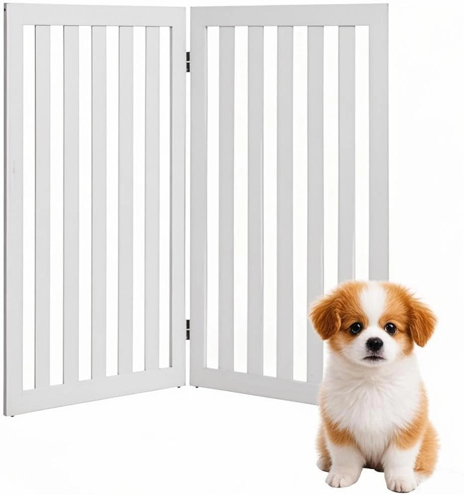 Barriera di sicurezza Cane, Recinzione per scale e porte pieghevoli, per cani e gatti, di piccole e medie dimensioni, per scale, porta, bianco (2 x 89 x 50 cm)