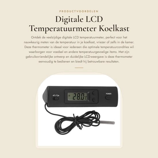 Termometro LCD Digitale per Riscaldamento e Raffreddamento - Misura con precisione - Adatto per frigoriferi e congelatori - Con cavo - Utilizzabile all'interno e all'esterno 

Modello: 
Specifica: 
Codice prodotto: