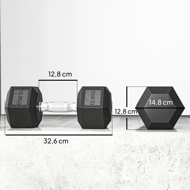 Manubri con impugnatura zigrinata, in ghisa, 2 x 12,5 kg per casa, palestra e allenamento di forza.