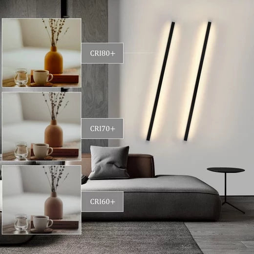 ZMH LED Applique 2ER Indoor Nero 100CM Applique 3000K Corridoio moderno Camera da letto