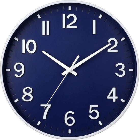 HZDHCLH 30cm orologio da parete silenzioso con secondi battenti e cifre arabe senza tic per decorazione in soggiorno, cucina, ufficio e camera da letto