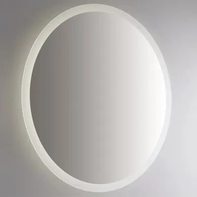 Specchio retroilluminato LED 85 cm tondo da parete con telaio nero