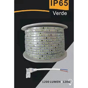 Trade Shop - Striscia Led 3535 220v 12w/mt 120led/mt 100 Mt 8mm Vari Colori Di Luce 3535-120d - -verde      -