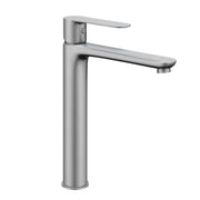 Miscelatore rubinetto oceania per lavabo con bocca alta in ottone nickel spazzolato *** confezione 1