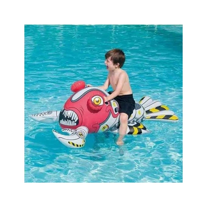 Bestway 41086 Aragosta Combact Gonfiabile Cavalcabile per Piscina e Mare 155x86 cm portata 45 Kg eta' 3+