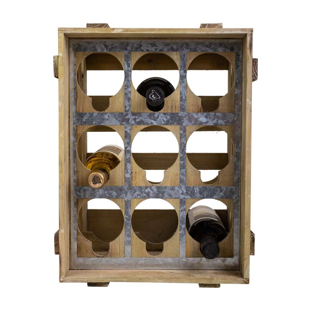 Cassetto portabottiglie in legno marrone 33x32,5x43h