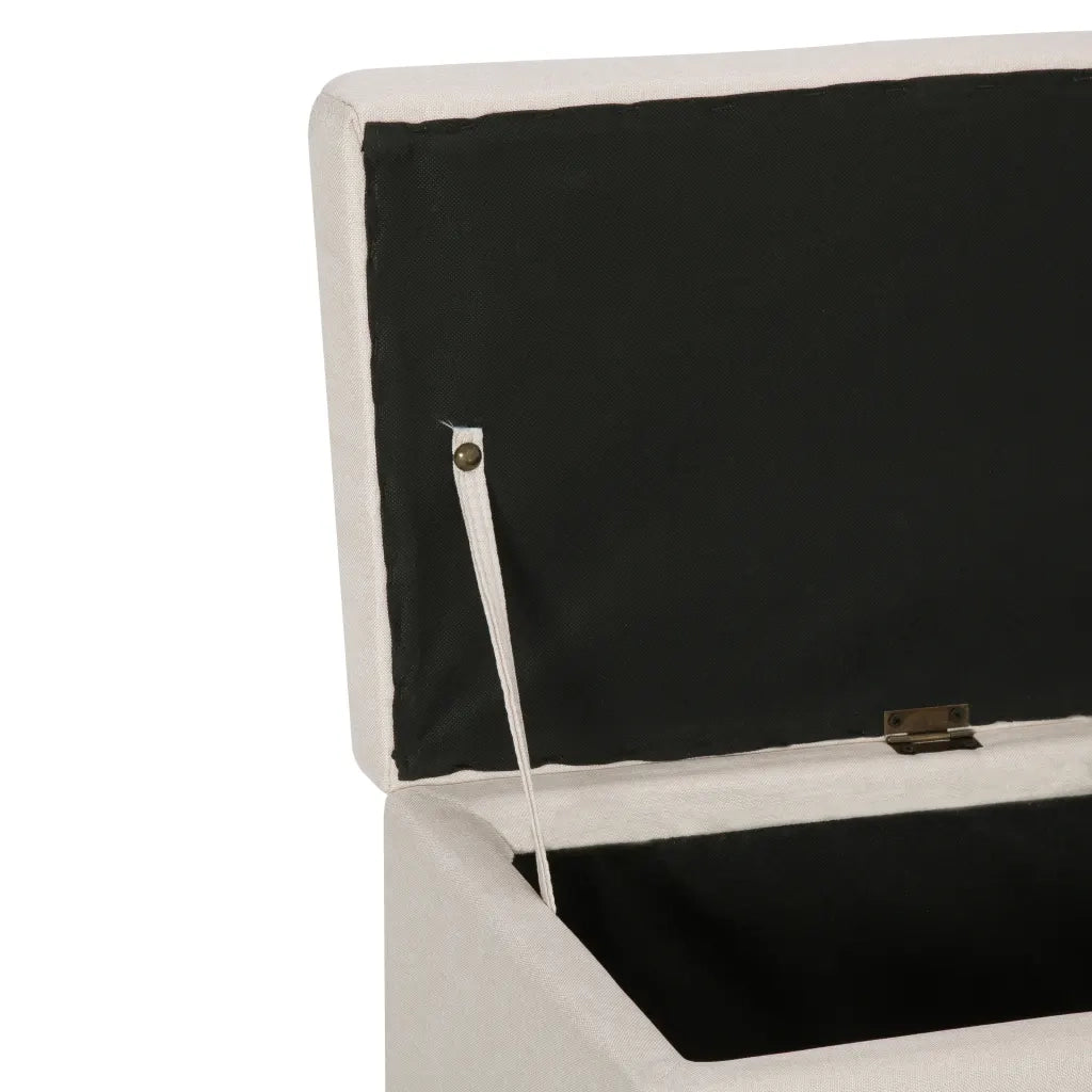Panca con Vano Portaoggetti 116 cm Crema in Poliestere cod mxl 68987
