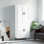 Credenza-Buffet-Armadio da cucina Bianca 69,5x34x180 cm in Legno Multistrato 723190