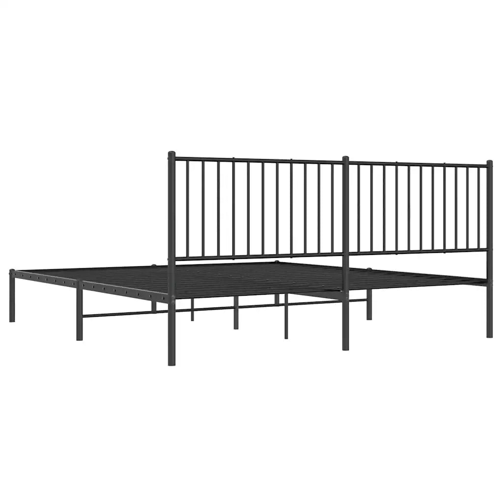 Giroletto con Testiera-Struttura Letto con testiera in Metallo Nero 180x200 cm 247002