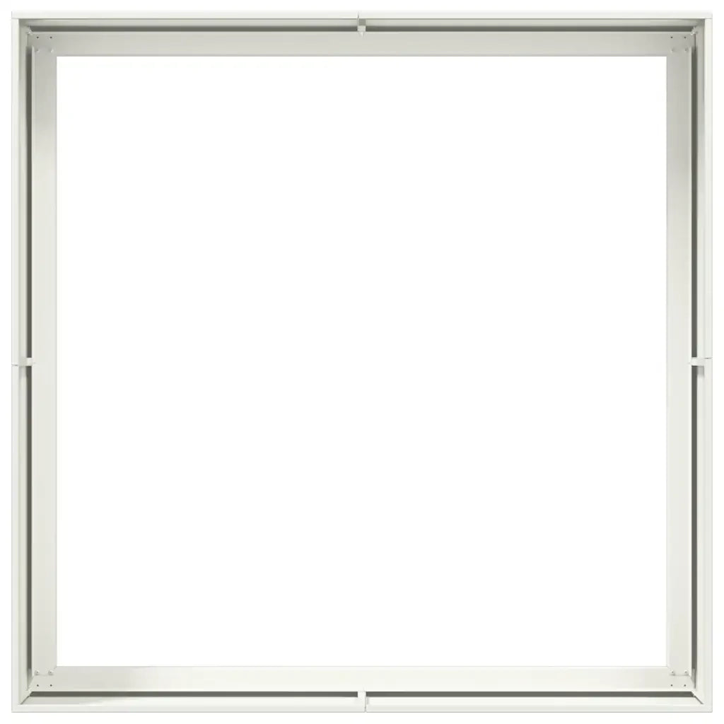 Fioriera quadrata da esterno dal design moderno 100 x 100 x 40 cm con fondo aperto in acciaio bianco 02_0051595
