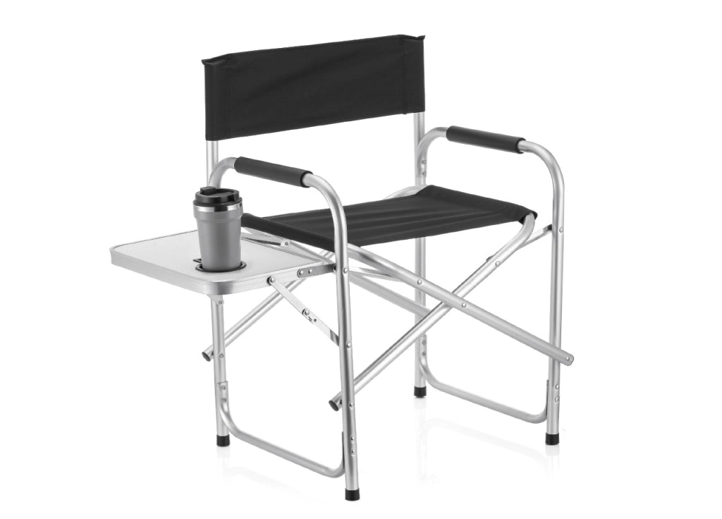 Sedia Regista Camping Spiaggia Pieghevole Portatile Con Tavolino Los Angeles - Los Angeles - Nero