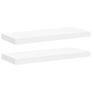 2 pz Scaffali a Parete | Ripiano a parete | Mensole a Parete Bianchi 60x23,5x3,8 cm in MDF