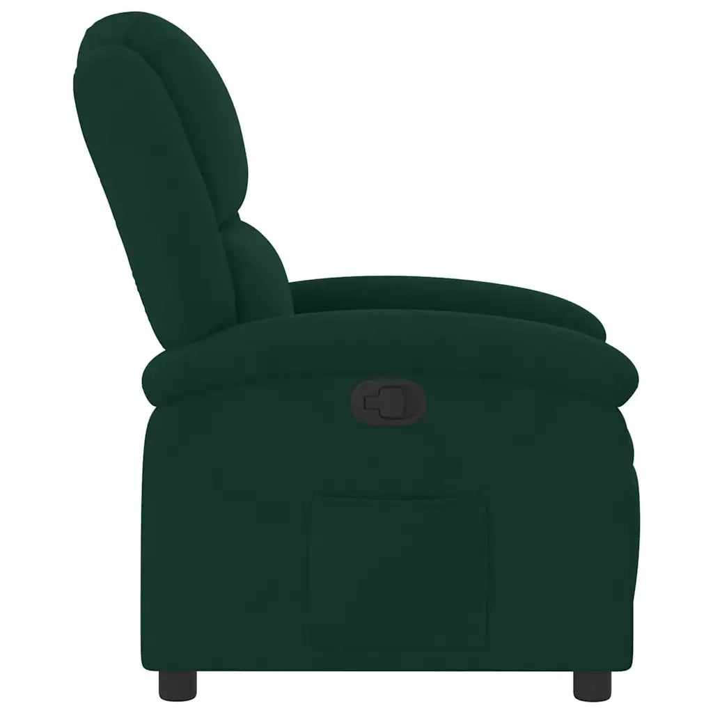 Poltrona Reclinabile Verde Scuro in Velluto