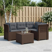 Divano da giardino 4 posti con cuscini aspetto rattan PP 3444021