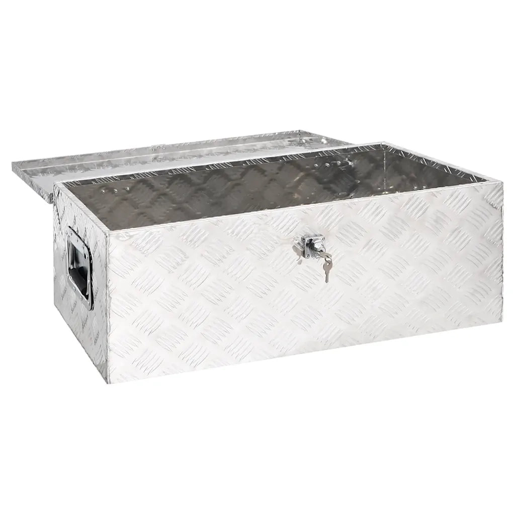 Contenitore Portaoggetti Argento 90x47x33,5 cm in Alluminio CFW6306599