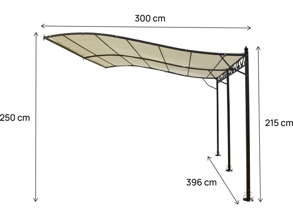 Gazebo in metallo - 3 x 4 m - Beige