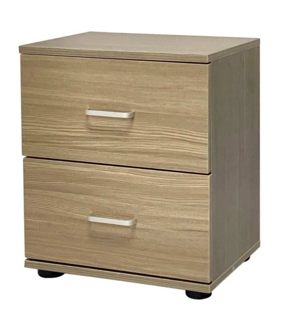 Comodino 2 Cassetti 40x30x45 Legno Marrone