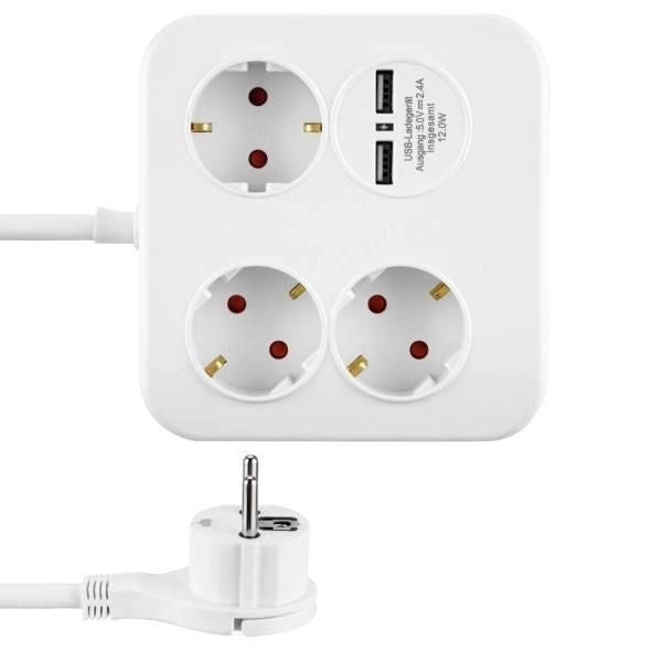 REV 12378109 prolunghe e multiple 1,4 m 3 presa(e) AC Interno Bianco