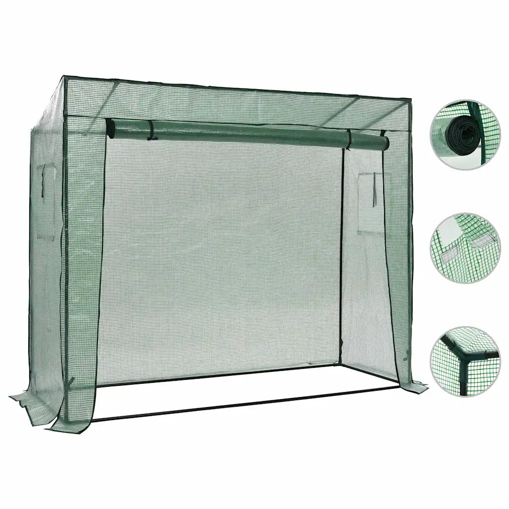 Serra passante con porta a cerniera e finestra ventilata 200 x 80 x 173 cm acciaio verde 02_0045931